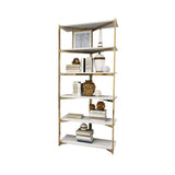 Contemporary Corner Shelf with Metal Frame-Bookcases & Bookshelves,Furniture,Office Furniture