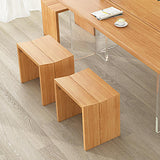 Farmhouse Modern Backless Dining Chair Wood Dining Stool Black (Set of 2)