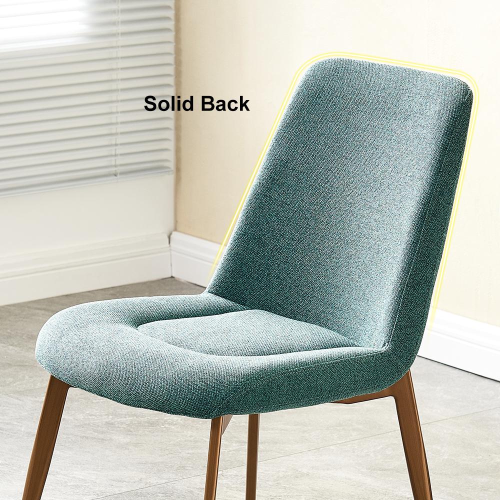 Mid-Century Modern Green Dining Chair Armless Upholstered Side Chair Set of 2