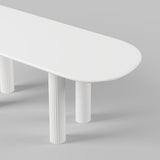 71" Oval White Dining Table 4 Pedestals 8 Seater Dining Room Table