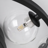 Modern 6 Light LED Black Geometric Bubble Flush Mount Ceiling Light with Glass Shade