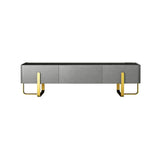 Blackcast 79" Modern Gray TV stand Sintered Stone Minimalist Media Console with Drawers