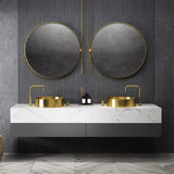 Contemporary Gold Round Stainless Steel Vessel Sink Luxury Wash Sink