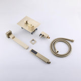 Ultramodern Brushed Gold Wall Mounted Swirling Tub Filler Faucet with Hand Shower