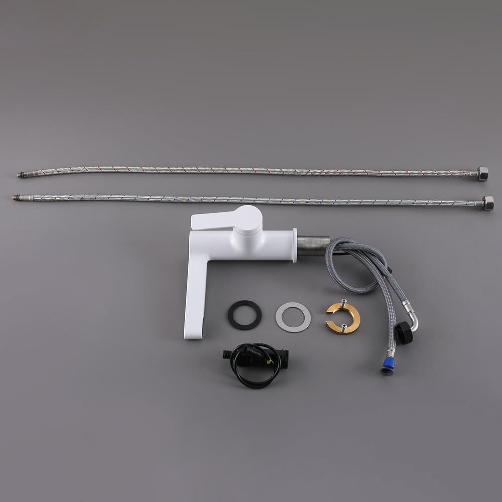 Modern Black Single Hole Bathroom Sink Faucet Intelligence Temperature Digital Display