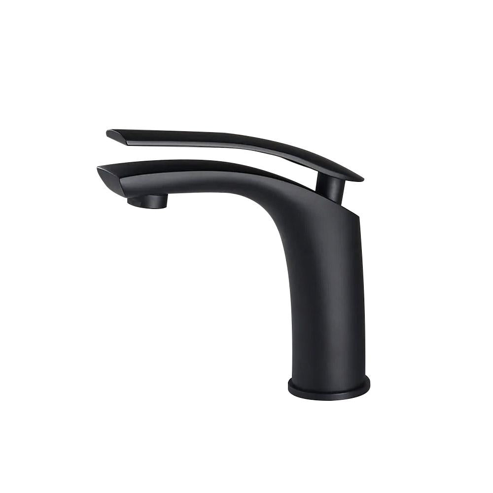Adolf Matte Black Single Handle One-Hole Bathroom Sink Faucet Solid Brass