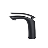 Adolf Matte Black Single Handle One-Hole Bathroom Sink Faucet Solid Brass