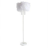 Modern Floor Lamp with Feather Shade Standing Lamp for Living Room in White