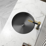 Brushed Gold Modern Luxury Stainless Steel Round Sink Undermount Bathroom Wash Sink