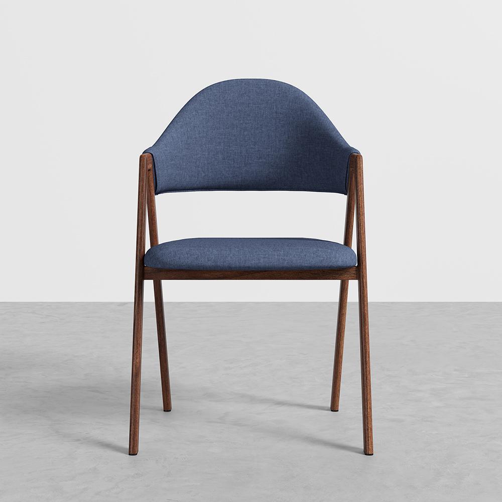 Gray Linen Upholstered Dining Chair Side Chair (Set of 2)