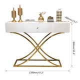 Black Console Table with Drawer Entryway Table Contemporary for Hallway X Gold Base
