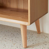 Farmhouse Natural Shoe Storage Cabinet Rattan 2 Doors & 4 Shelves Entryway Shoe Cabinet