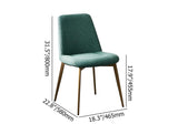Mid-Century Modern Green Dining Chair Armless Upholstered Side Chair Set of 2