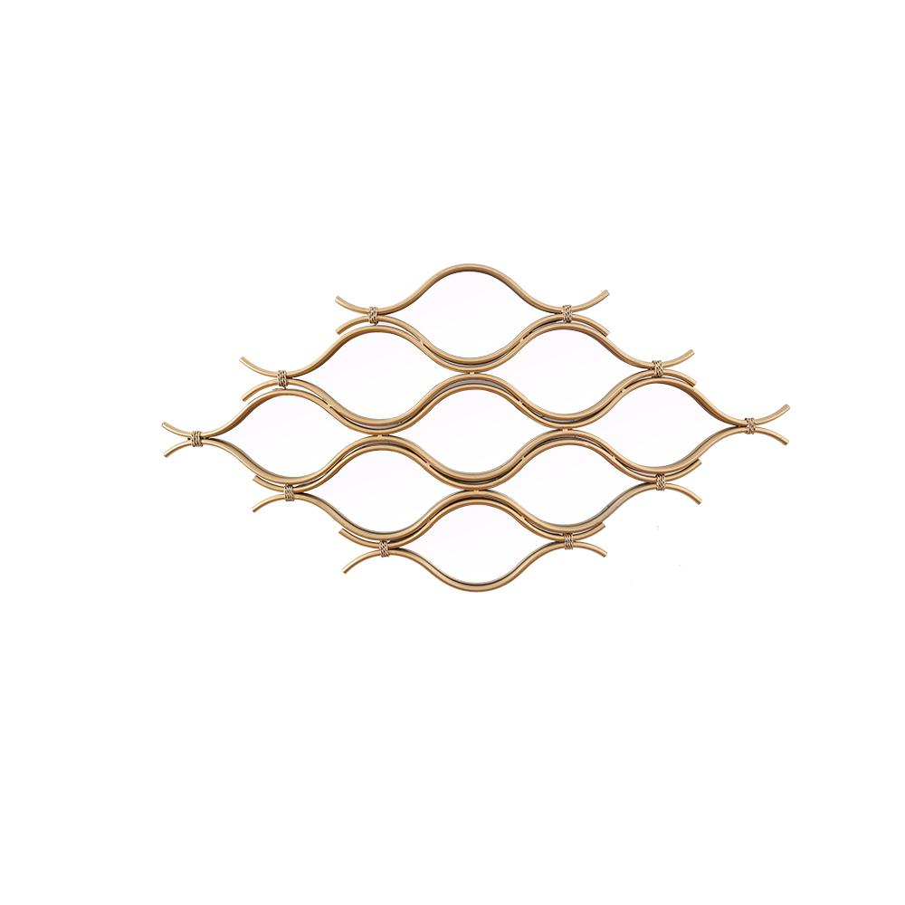 Modern Irregular Geometric Gold Metal Abstract Wall Mirror