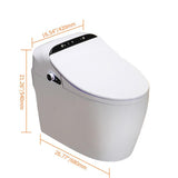 Modern Smart One-Piece 1.27 GPF Floor Mounted Elongated Toilet and Bidet with Seat