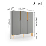 Nordic Gray Shoe Cabinet 3-Door Slim Shoe Organizer Adjustable Shelves in Small