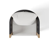 7 Pieces Modern Outdoor Dining Set with Marble Top Table and Woven Rope Chair in Gray