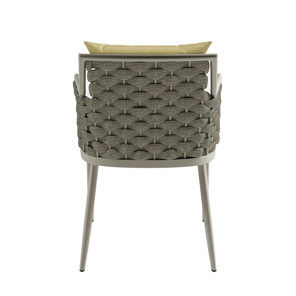 7 Pieces Modern Outdoor Dining Set Rectangle Marble Top Table Chair Gray