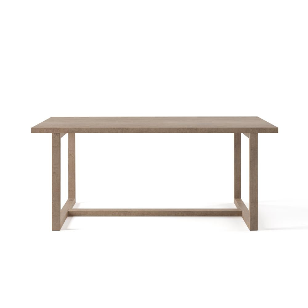 7 Pieces Modern Outdoor Dining Set with Rectangle Teak Wood Table and Chair in Natural
