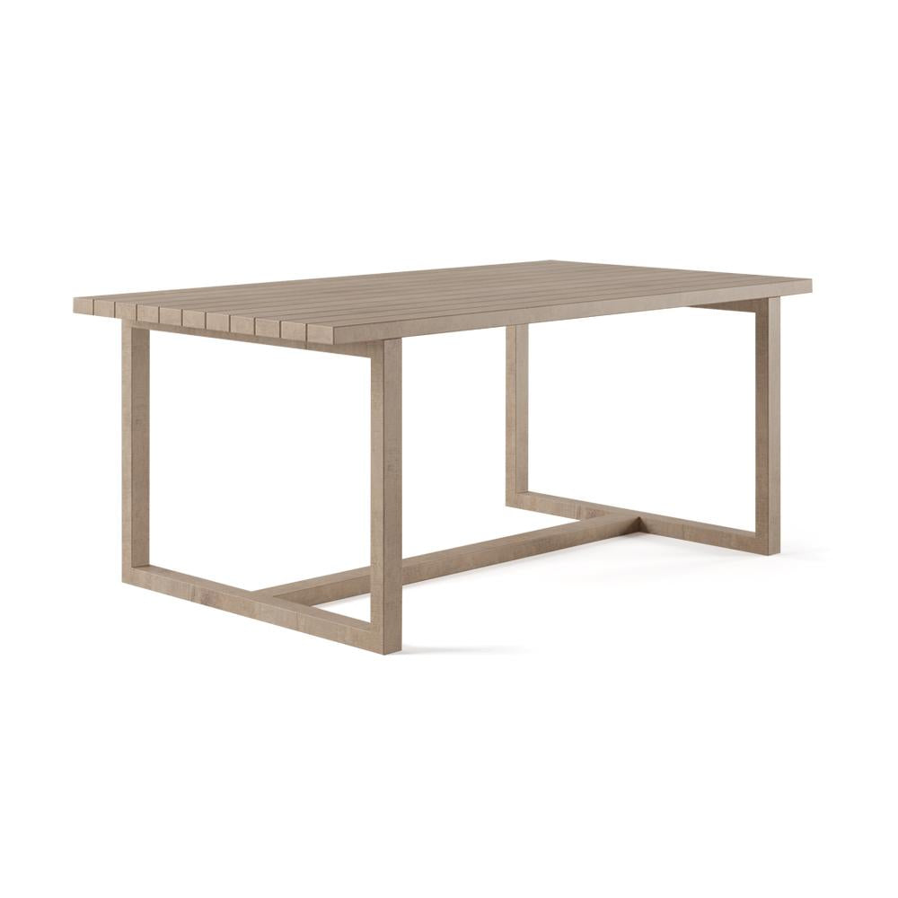 7 Pieces Modern Outdoor Dining Set with Rectangle Teak Wood Table and Chair in Natural