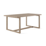 7 Pieces Modern Outdoor Dining Set with Rectangle Teak Wood Table and Chair in Natural