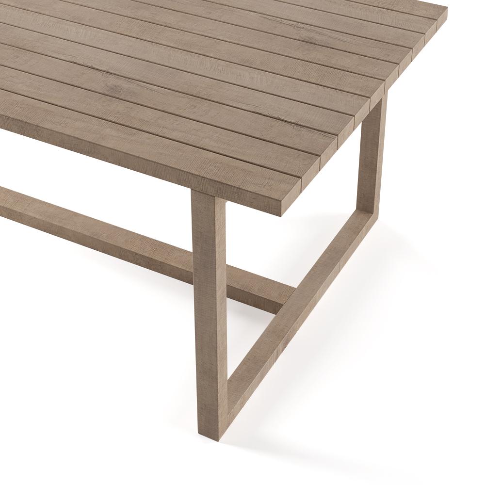 7 Pieces Modern Outdoor Dining Set with Rectangle Teak Wood Table and Chair in Natural