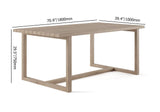 7 Pieces Modern Outdoor Dining Set with Rectangle Teak Wood Table and Chair in Natural