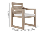 7 Pieces Modern Outdoor Dining Set with Rectangle Teak Wood Table and Chair in Natural