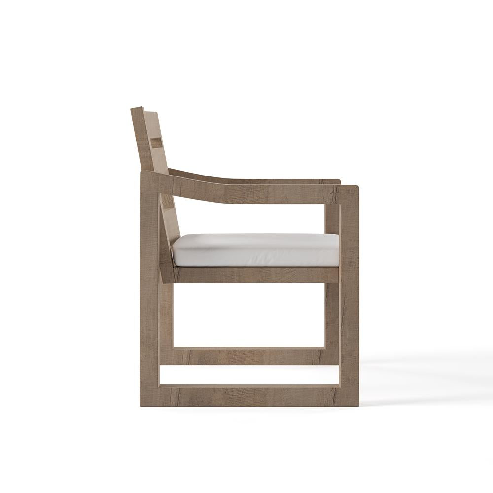 7 Pieces Modern Outdoor Dining Set with Rectangle Teak Wood Table and Chair in Natural