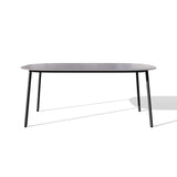 7 Pieces Outdoor Dining Set with Faux Marble Top & Aluminum Table and Rope Woven Chair