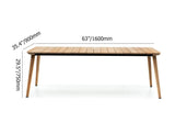 7 Pieces Outdoor Patio Dining Set with Teak Wood Table and Chair in Natural & Gray