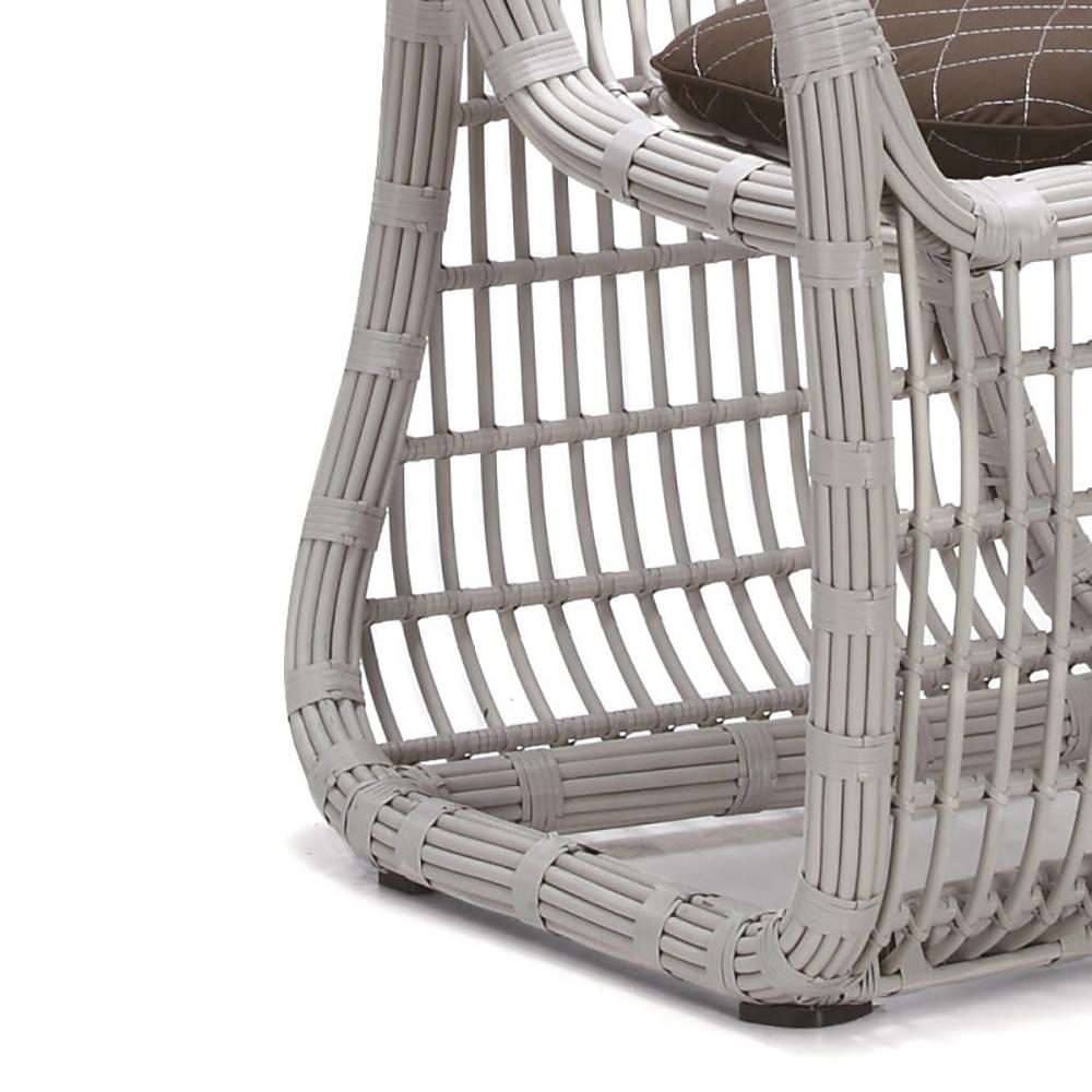 7 Pieces Rattan Woven Outdoor Dining Set with Barrel Chair and Glass-top Dining Table