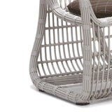 7 Pieces Rattan Woven Outdoor Dining Set with Barrel Chair and Glass-top Dining Table