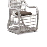 7 Pieces Rattan Woven Outdoor Dining Set with Barrel Chair and Glass-top Dining Table