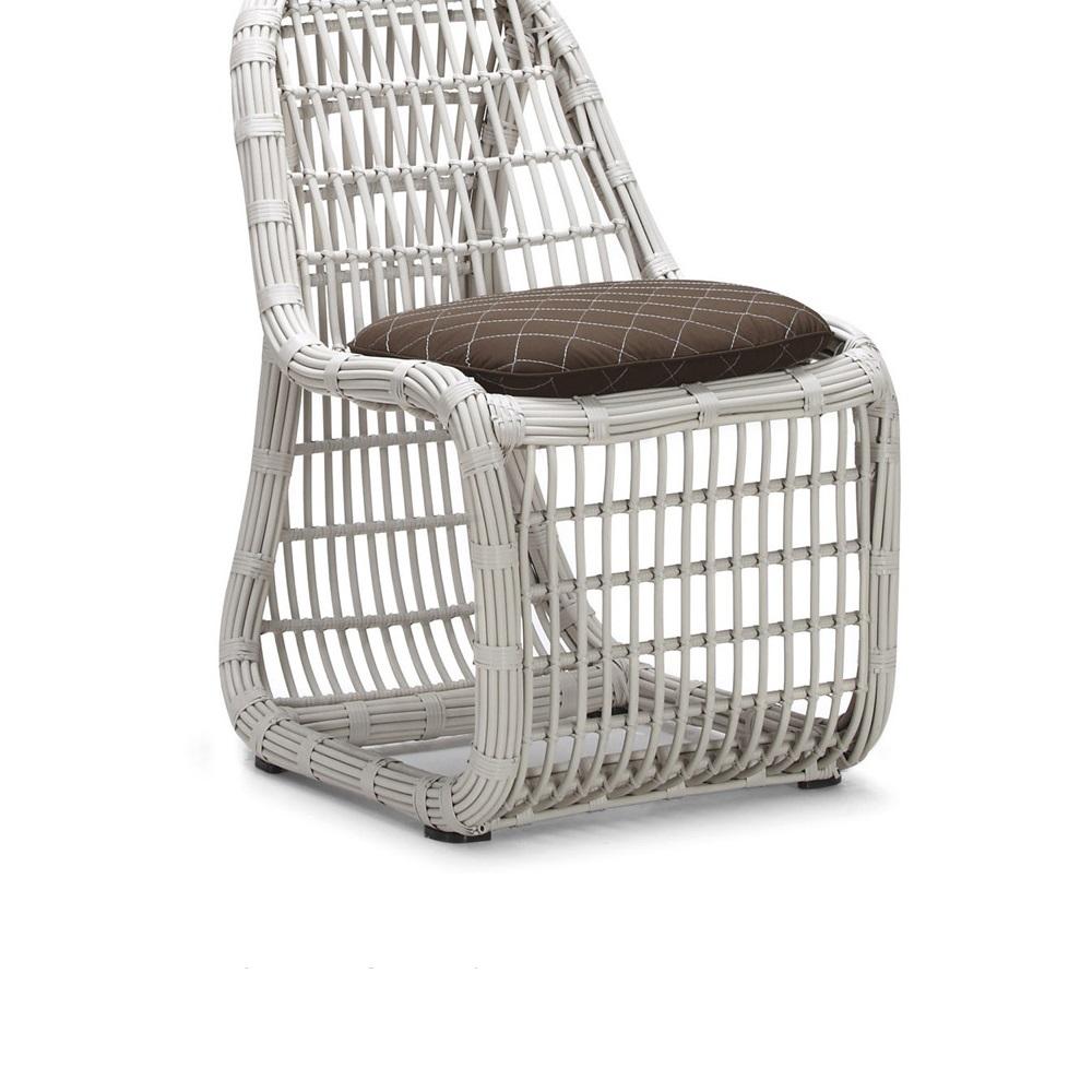 7 Pieces Rattan Woven Outdoor Dining Set with Barrel Chair and Glass-top Dining Table