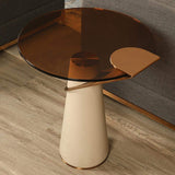 19.7" Dia Contemporary Round Side Table Tempered Glass End Table-Richsoul-End & Side Tables,Furniture,Living Room Furniture