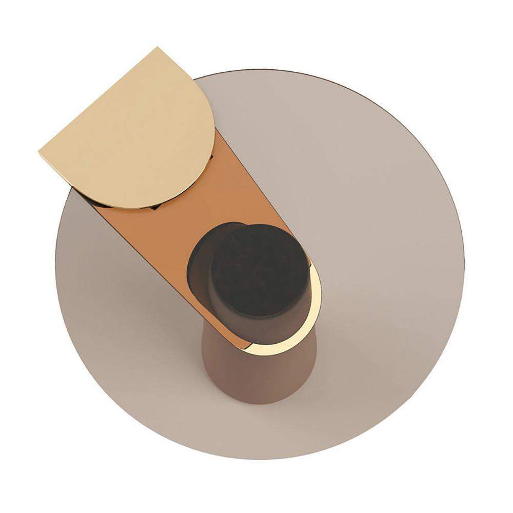 19.7" Dia Contemporary Round Side Table Tempered Glass End Table-Richsoul-End & Side Tables,Furniture,Living Room Furniture