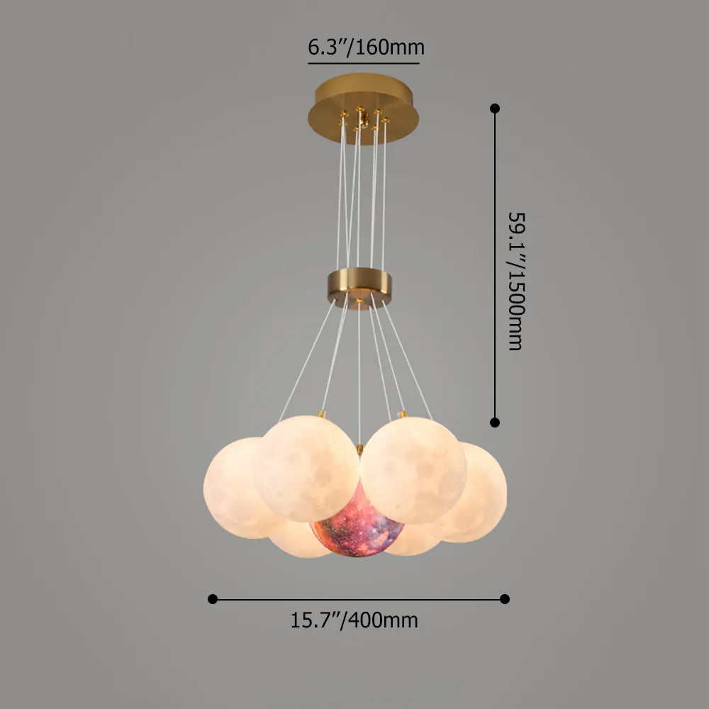 Modern Linear LED 7-Light 3D PLA Lampshade Pendant Light