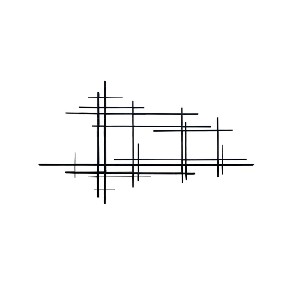 Minimalist Black Metal Wall Decor with Vertical Lines