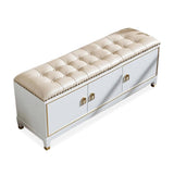 39.4" Faux Leather Upholstered Entryway Bench with Storage Shoe Cabinet 3-Door