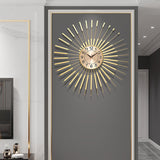 24" Modern Oversized Golden Wall Clock with Helical Shape Metal Frame