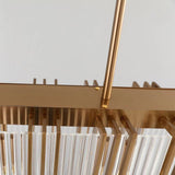 Modern Gold Linear 8-Light Kitchen Island Light with Rectangular Glass