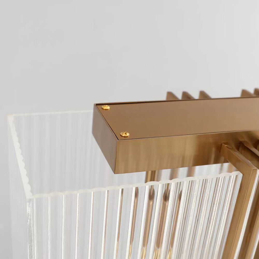 Modern Gold Linear 8-Light Kitchen Island Light with Rectangular Glass
