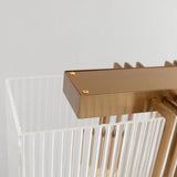 Modern Gold Linear 8-Light Kitchen Island Light with Rectangular Glass
