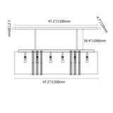 Modern Gold Linear 8-Light Kitchen Island Light with Rectangular Glass