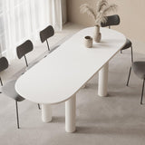 71" Oval White Dining Table 4 Pedestals 8 Seater Dining Room Table
