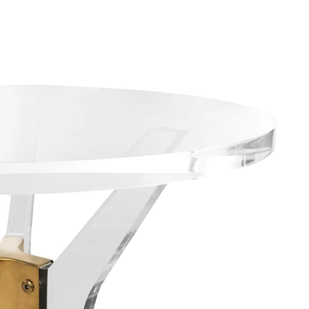 23.6"Dia Modern Clear Acrylic End Table Small Round Side Table