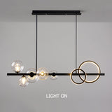 Minimalist 5-Light Glass Globe Shade Sputnik Kitchen Island Light Globe Light in Black