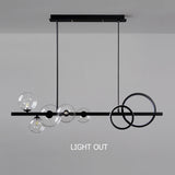 Minimalist 5-Light Glass Globe Shade Sputnik Kitchen Island Light Globe Light in Black
