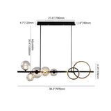 Minimalist 5-Light Glass Globe Shade Sputnik Kitchen Island Light Globe Light in Black